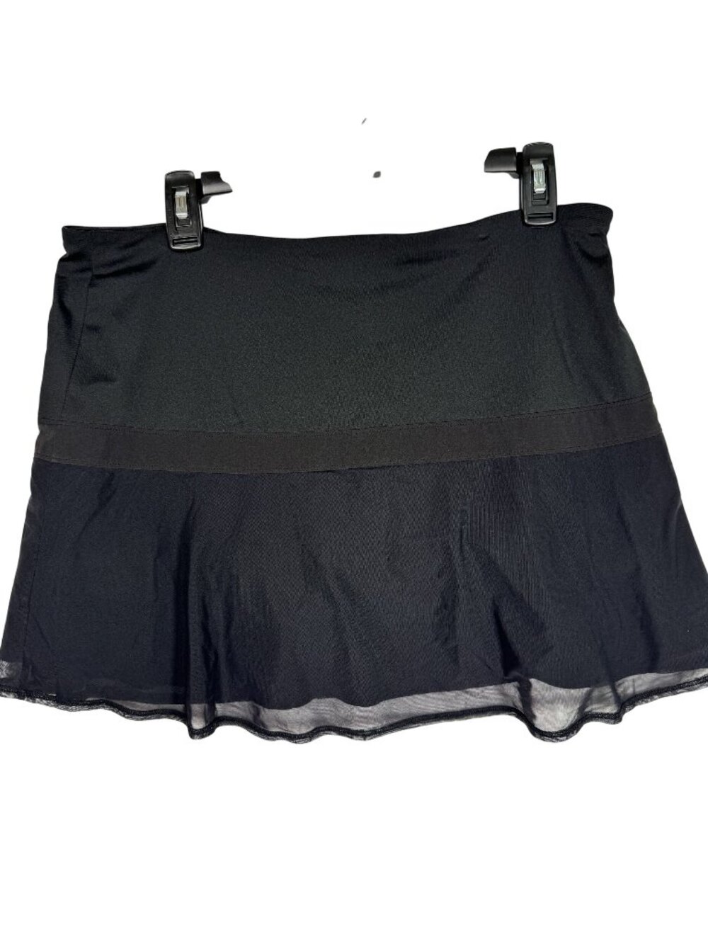 Athleta Black Upbeat Mesh overlay Athletic Skort Inner Shorts Tennis Golf Medium